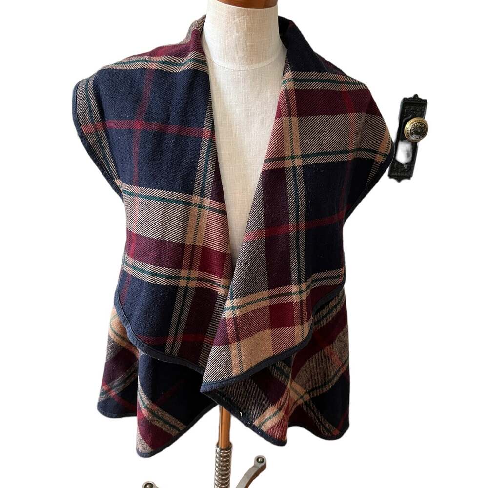 Altard State cozy fall plaid vest S